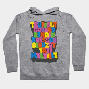 French Cult Movie Directors Typo Design Hoodie